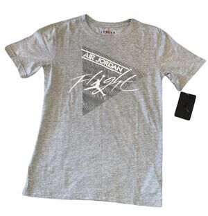 Air Jordan Flight Boys Large T-Shirt Gray Athletic Wear L(12-13) Tee New